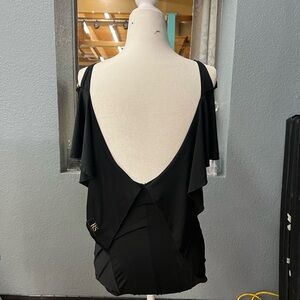 RS Atlier practice dancers backless bodysuit size small black Lycra never worn